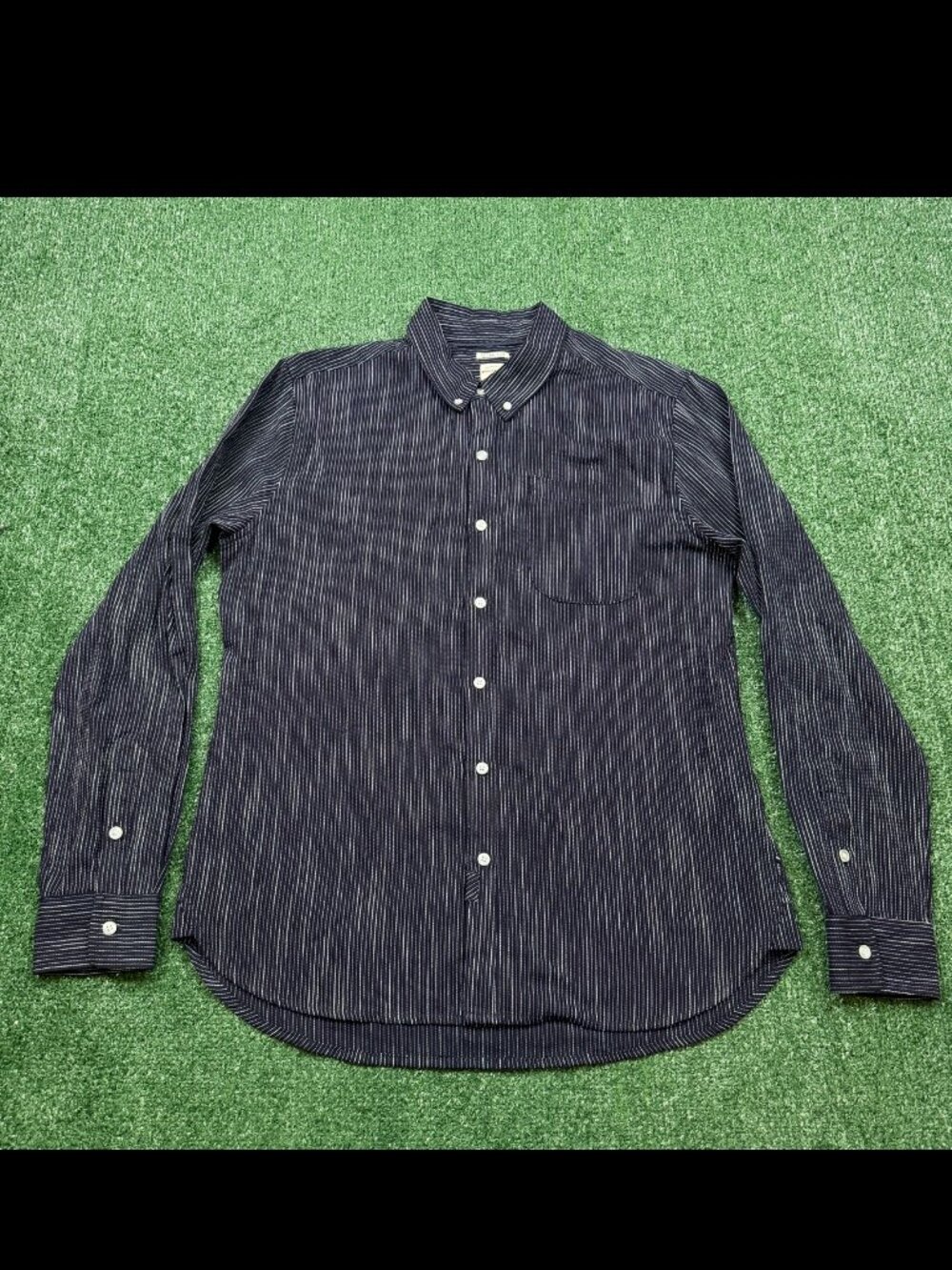 Bridge & Burn Button Up Shirt Men's Size L Black Long Sleeve Original Slim